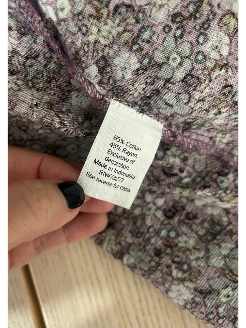Sonoma Women's Floral Puff Sleeve Midi Dress Smocked Bodice Size Medium Purple - Picture 4 of 6